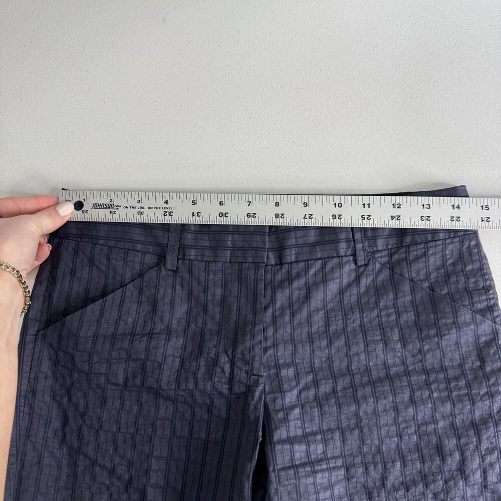 Charles Nolan Dress Pants Womens 2 Blue Pinstripe Low Rise Trouser Y2K Career - Picture 9 of 13
